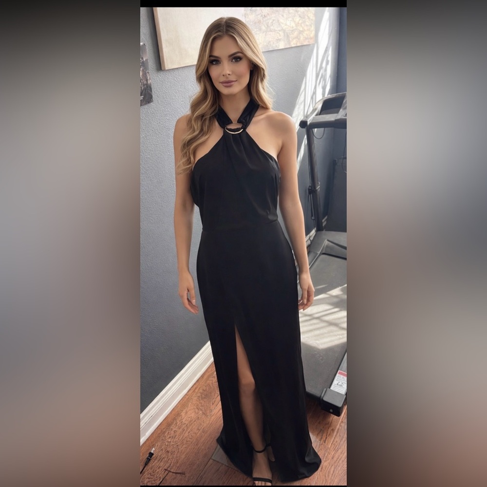 Ag Adriano Goldschmied Elegant Black Maxi Dress